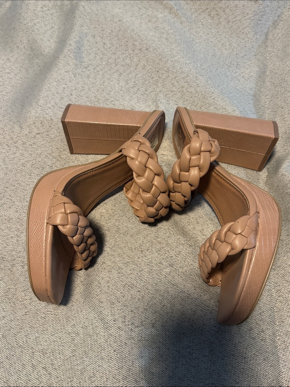 DV by Dolce Vita Braided Double-Strap Block Heel Sandals in Tan - Picture 5 of 5